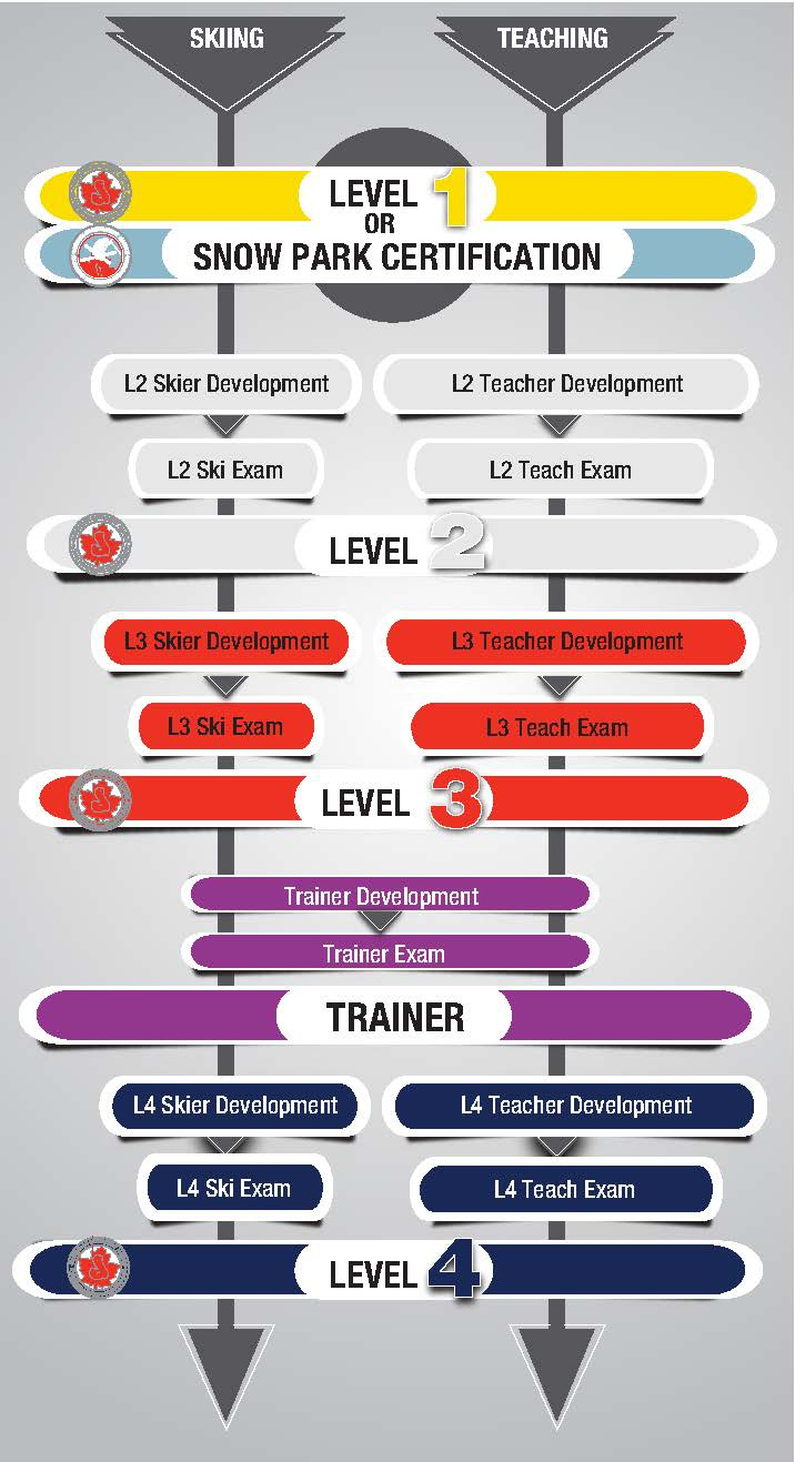 在二世谷参加CSIA雙板認證,讓滑雪能力完成躍進 4 CSIA考試滑雪教練提升途徑指南流程